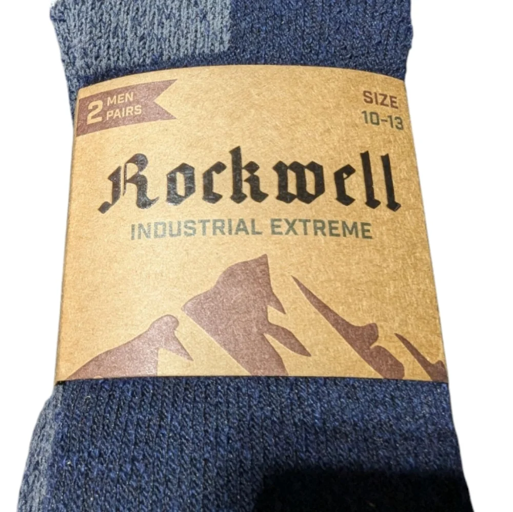 Rockwell men's Wool Blend crew Socks  Navy White Red warm cozy